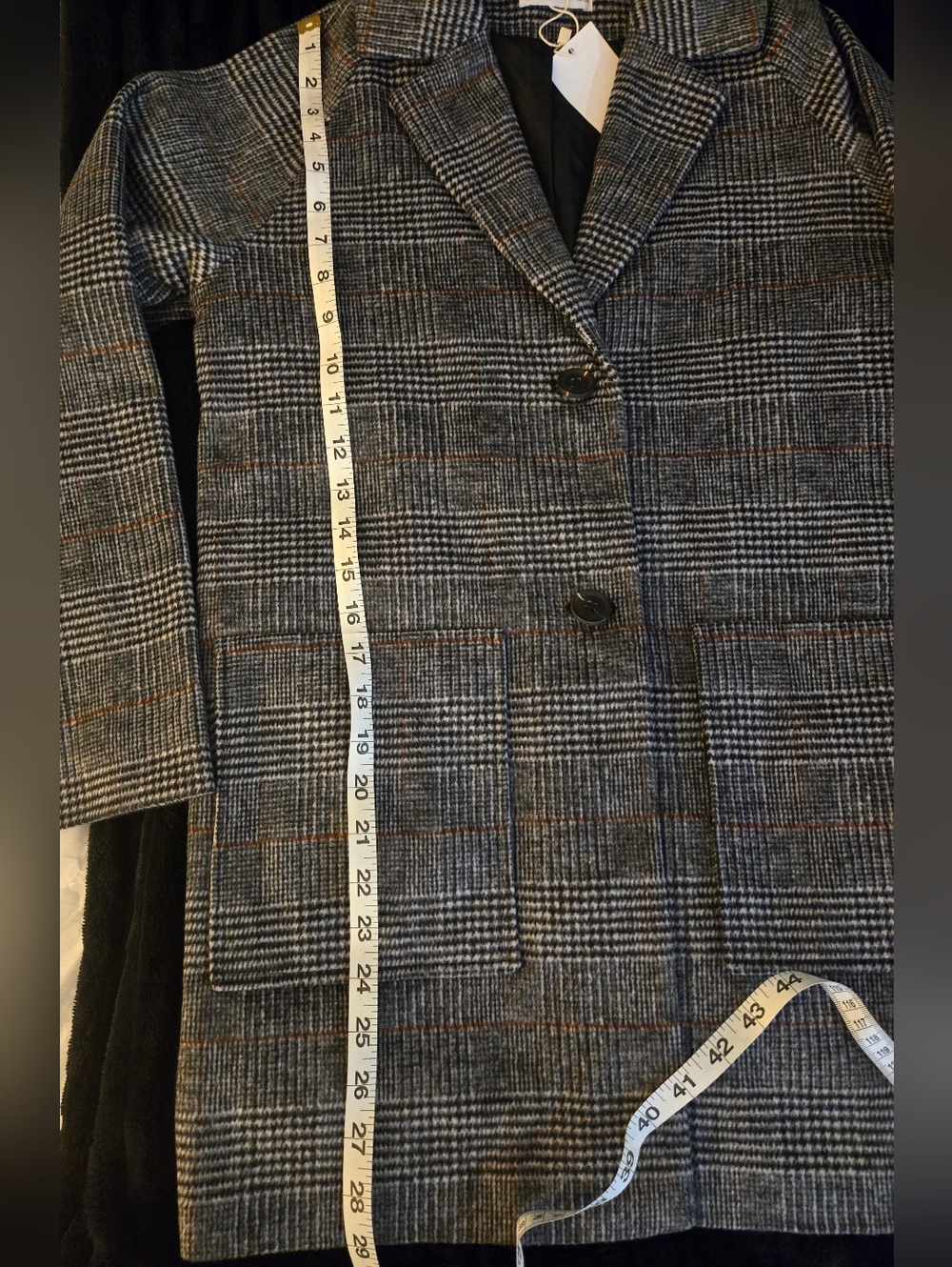 Mango Kids Glen Plaid Wool Blend Tailored Coat Kids Size 11 - 12 years NWT - Picture 10 of 13